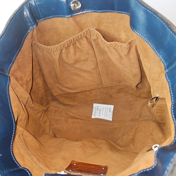 Patricia Nash Mallory Leather Tote Caribbean Blue, "Vintage Leather", NWT - Picture 8 of 12